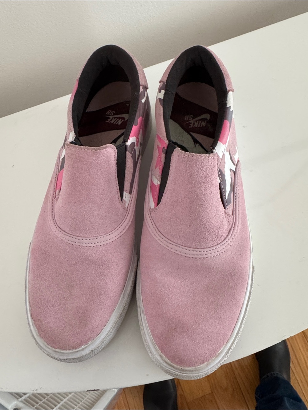 Nike SB Pink Slip-On Suede Shoes